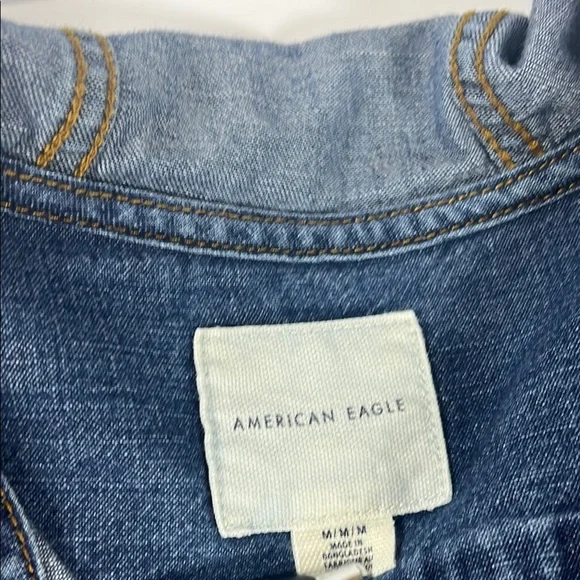 American Eagle Denim Hooded Button-Up Shacket. Unisex. Sz M - Picture 8 of 10